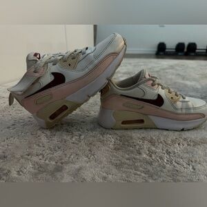 Nike Women's Sneakers - Pink, Cream, and Red